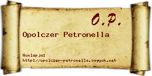 Opolczer Petronella névjegykártya